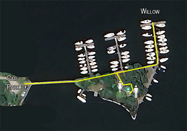 Aerial view of Hammock Island Marina